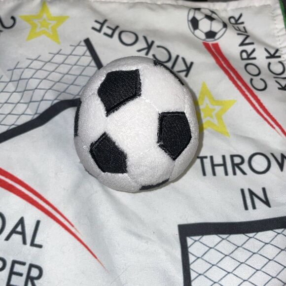 Baby Jack Lovey Security Blanket Plush Minky Tags Satin Soccer Nursery Goal Red - Picture 8 of 11